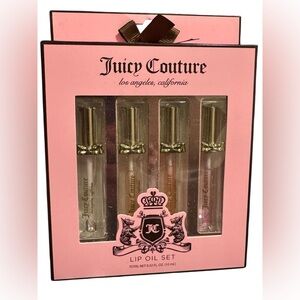 Juicy Couture Lip Oil 4 Piece Collection Gift Set Pink Clear Glossy Brand New